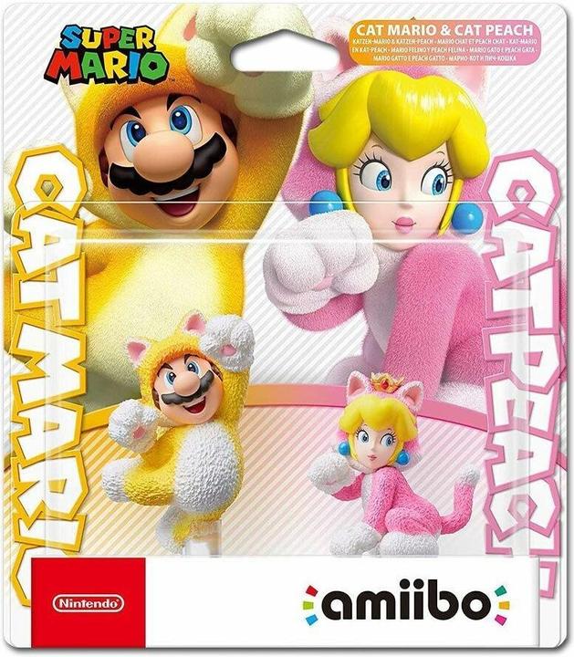 Actual product image Nintendo Amiibo Double Pack Cat Mario and Cat Peach (Switch, Wii U, 3DS, 3DS XL)