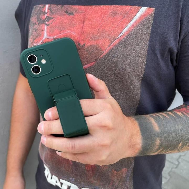 Actual product image Wozinsky Kickstand Case silicone case with stand for iPhone 12 Pro Max navy blue (Apple iPhone 12 Pro Max)