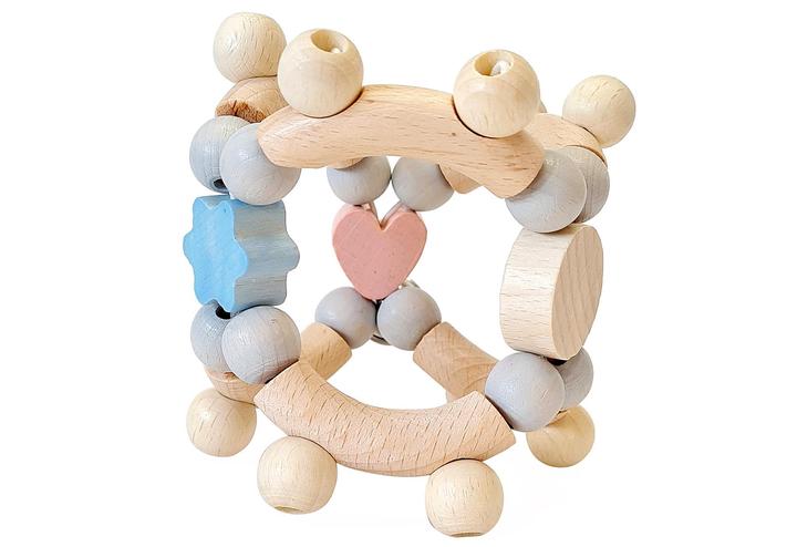Hess 11095 Motor rattle, heart nature pink/blue