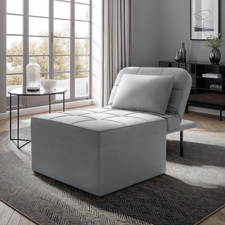 Actual product image tectake Lounger Chair Ponto - 4 in 1 as stool, armchair, lounger or bed, 6-position adjustable backrest