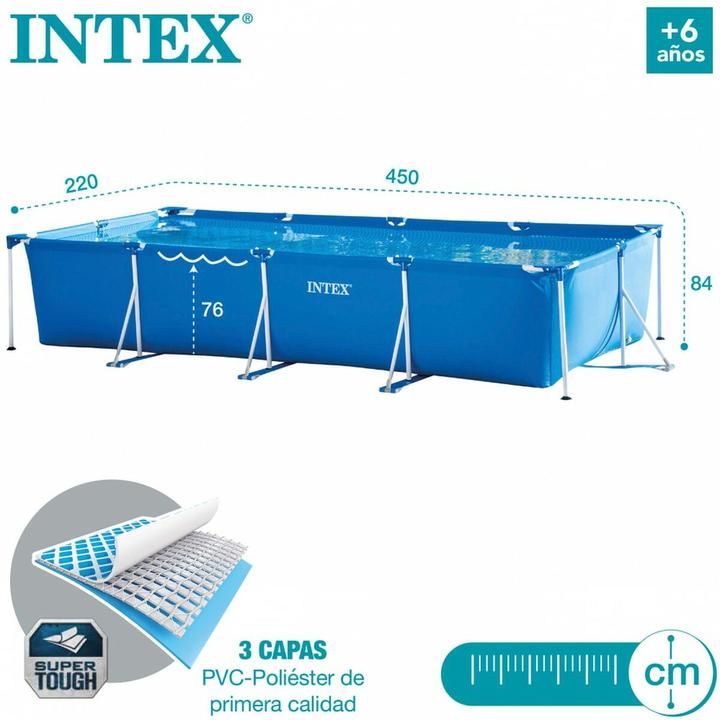 Produktbild Intex 4,5 M X 2,2 M X 0,84 M POOL MIT RECHTECKIGEM RAHMEN (450 x 84 x 220 cm)