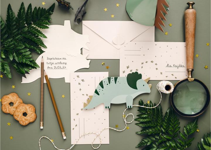 Immagine prodotto Partydeco Biglietto d'invito Triceratops 6 pezzi, formato carta: 18,5 x (6 pz.)