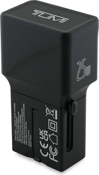 Image du produit Tumi Power Charger Travel Adapter 25W USB-C / USB-A + Cable USB-C/USB-C black