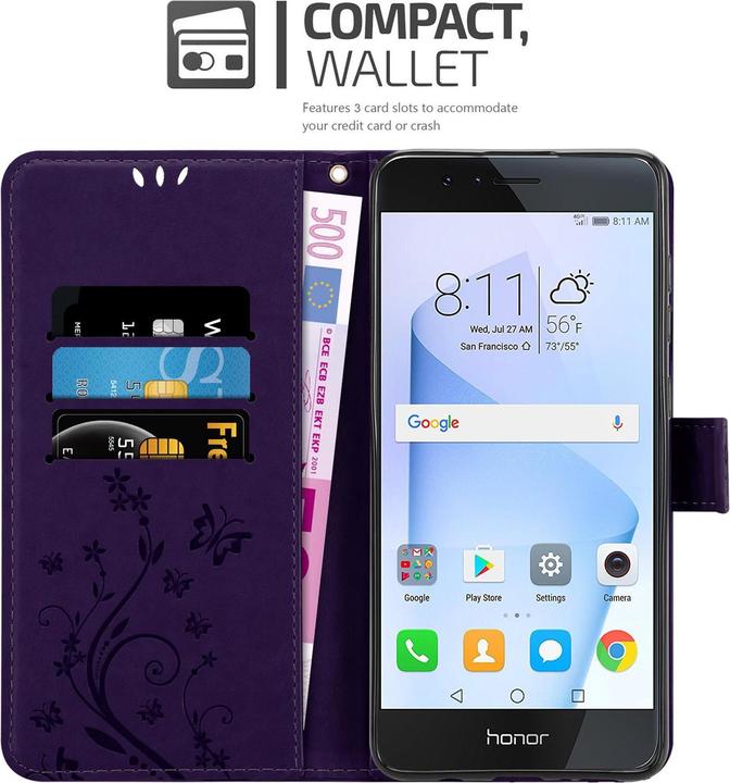Actual product image Cadorabo Flower Book Cover (Honor 8, Fee 8 Premium)