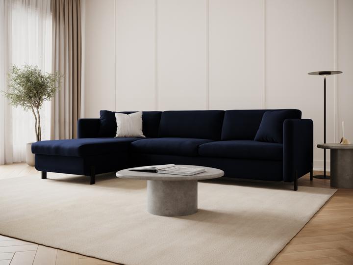 Image du produit Micadoni Canapé D'Angle Velours Gauche Convertible, "Gloria", 5 Places, 280x170x80Fabriqué en Europe (Canapé d'angle)