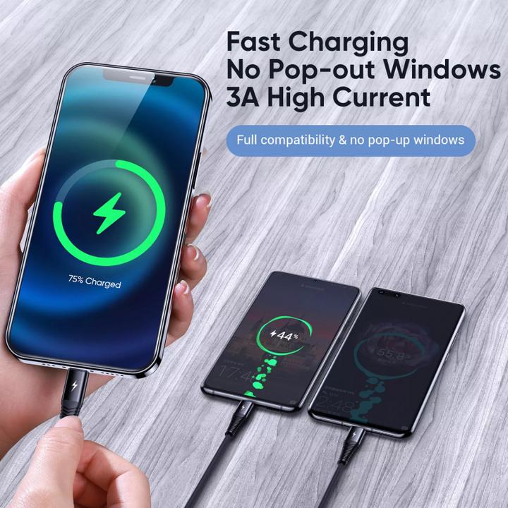 Actual product image Joyroom S-1230G4 3in1 USB-C / Lightning / Micro USB 1.2m USB cable (black) (1.20 m)
