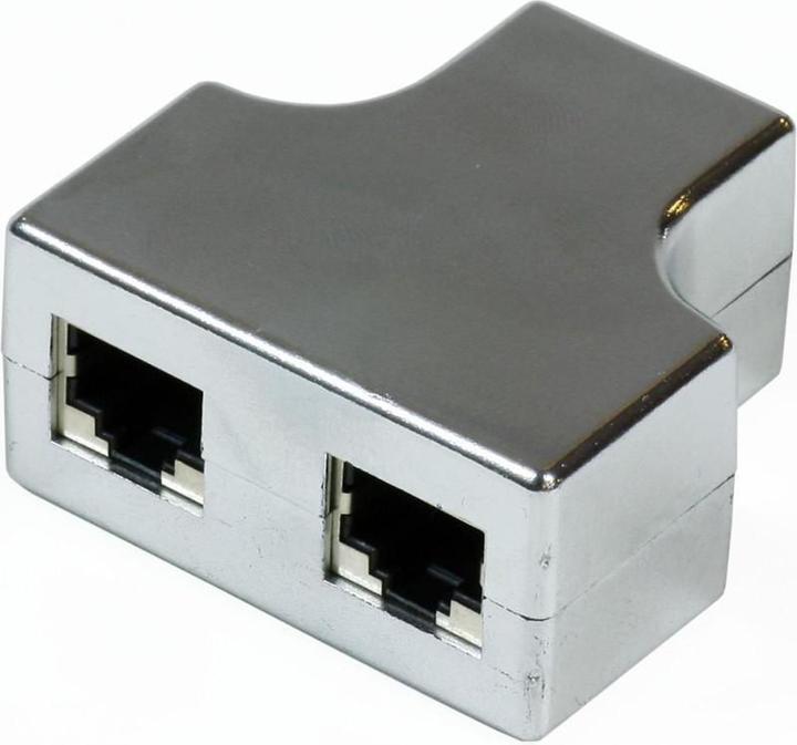 Actual product image MicroConnect RJ45-2xRJ45 F-F Black (UTP, CAT8.2, 0.13 m)