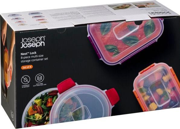 Actual product image Joseph Joseph Nest Lock 8-tlg. Frischhaltedosen- Set Rund und E