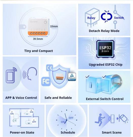 Produktbild Sonoff WLAN-Lichtaktor MINIR4 (Schaltaktor)