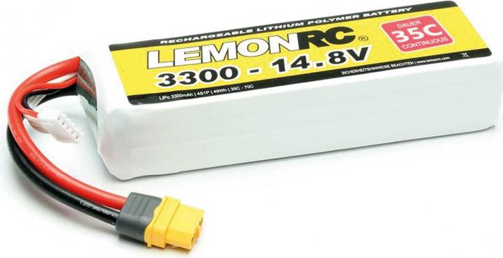 Pichler LEMONRC XT 3300 - 14.8V (35C) Lipo Battery (14.80 V, 3300 mAh)