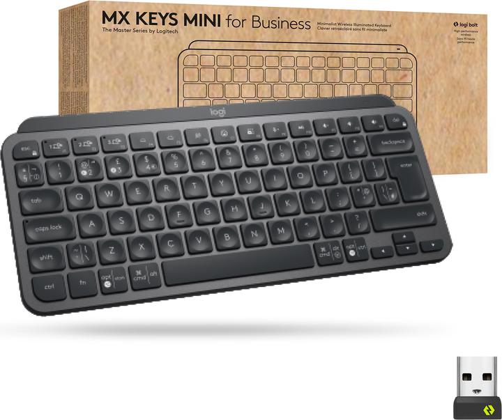 Logitech MX Keys Mini for Business (US, Sans fil, Filaire)