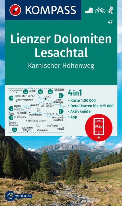 Image du produit Carte de randonnée 47 Lienzer Dolomiten, Lesachtal, Karnischer Höhenweg 1:50.000