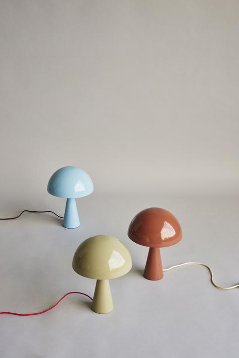 Image du produit Hübsch Mush Mini lampe de table Light Blue/Brown (E14)