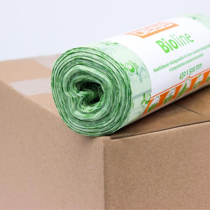 Actual product image Deiss Bin liners BIOLINE 43 x 50 cm (w x h) 20l ecovio natural 50 pcs./pack. (50 x, 20 l)