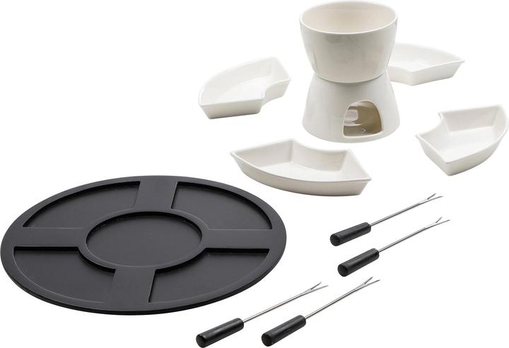 Immagine prodotto HI Set da fonduta 11 pezzi con scalda pentole e forchette (Fonduta Bourguignonne)