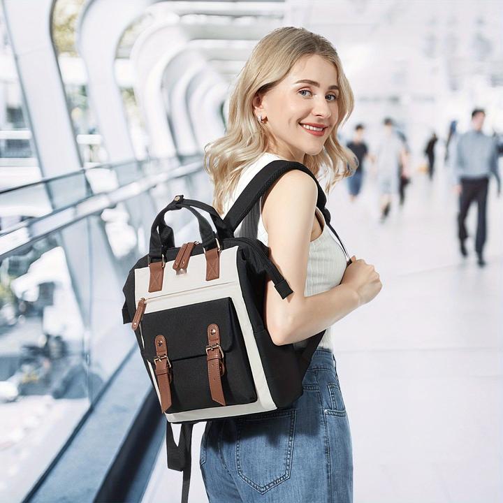 Produktbild Only-Bags.Store Stilvoller kleiner Laptop-Rucksack - Modischer College Daypack mit verstellbaren Trägern, robustem
