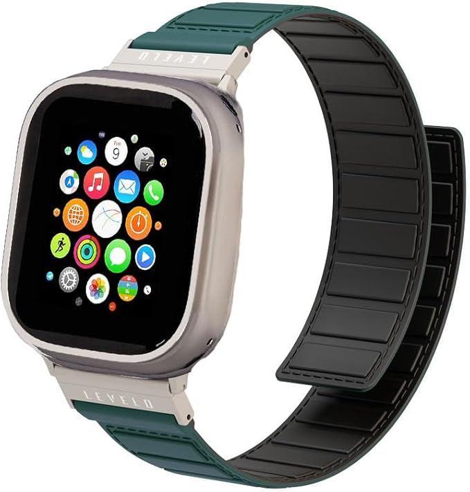 Actual product image Levelo Magnetic Roating Band Vogue for Apple Watch 45/44/42MM (44 mm, 45 mm, 42 mm, Silicone)
