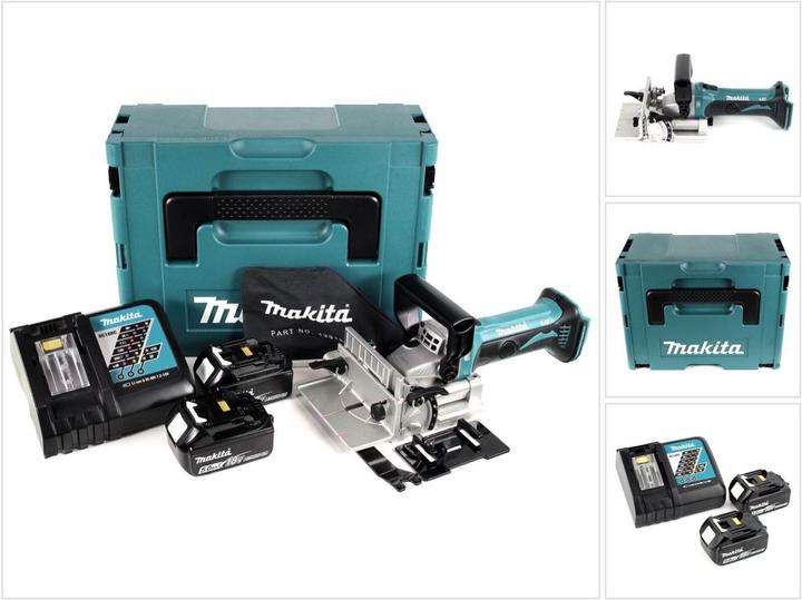 Immagine prodotto Makita DPJ 180 RTJ Fresatrice intestatrice a batteria 18V in valigetta Makpac + 2x Batterie 5,0 Ah +