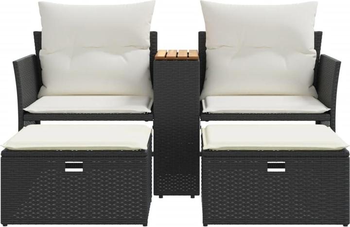 Produktbild VidaXL Gartensofa 2-Sitzer mit Hockern