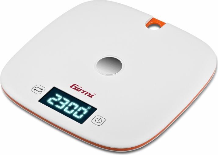 Produktbild Girmi PS02 Elektronische Küchenwaage Orange, Weiss Flache Oberfläche Rund