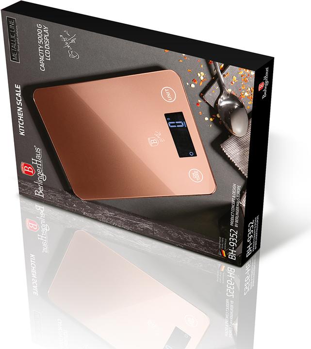 Actual product image BerlingerHaus Digital Kitchen Scale max. 5 kg Rose Gold Edition