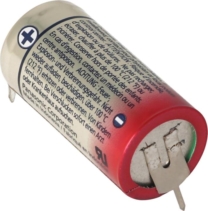 Produktbild Panasonic Batterie CR123A mit 3er Printanschluss 2er Print + 1er Print - Kontakten (1 Stk., CR123A, 1600 mAh)