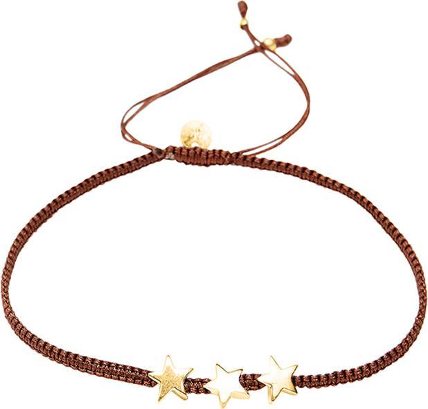 Immagine prodotto Leyda Bracciale Stella (21 cm, Argento 925, placcato oro 750 / oro 18 K, Cotone)