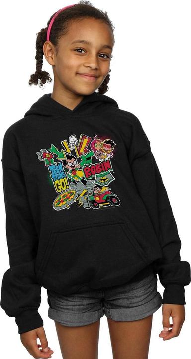 Actual product image Girls Teen Titans Go Robin Montage Hoodie (128)