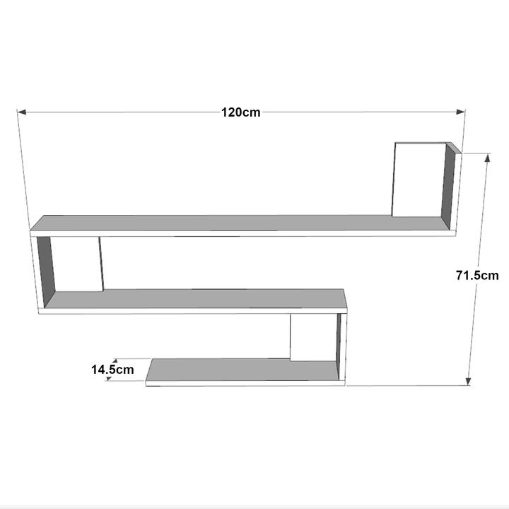 Produktbild En.Casa Wandregal Kitee 120 x 14,5 x 71,5 cm Weiss