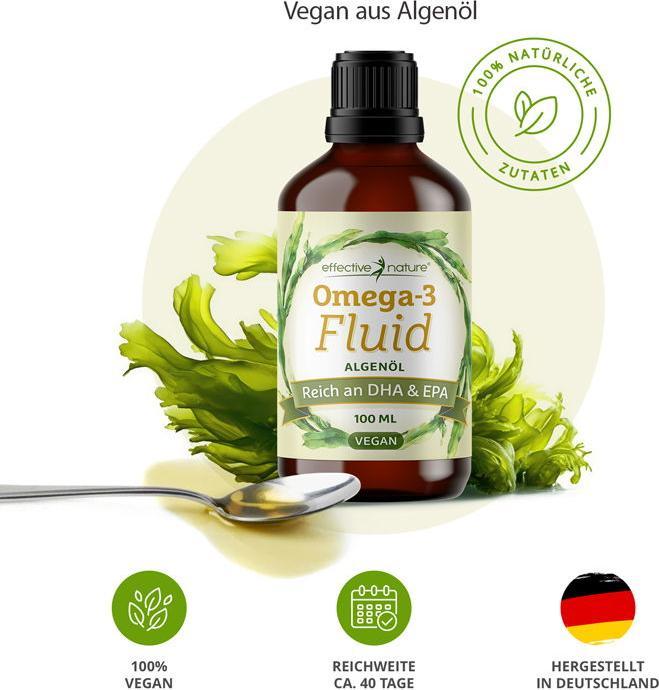 Produktbild Effective Nature Omega-3 Algenöl vegan (1 Stück, Flüssigkeit)