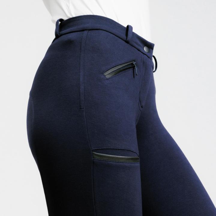 Actual product image Fouganza Ladies breeches knee patches - 140 navy blue (38)