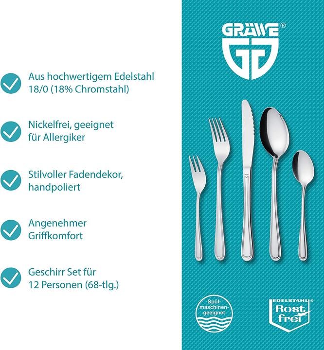 Produktbild Gräwe Serie Salzburg (68 Stück, Besteck Set)