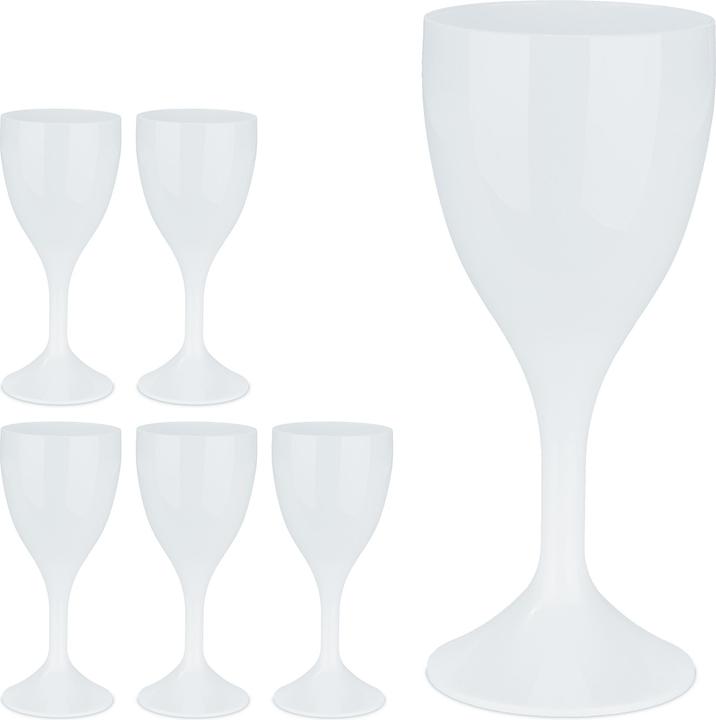Relaxdays 6x bicchieri da vino (25 cl, 6 Occhiali, Bicchieri da vino bianco)