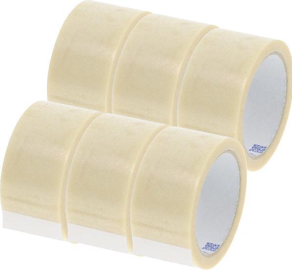 Actual product image kaiserkraft PP packing tape, material thickness 45 µm, pack of 6 rolls, transparent, tape (48 mm)
