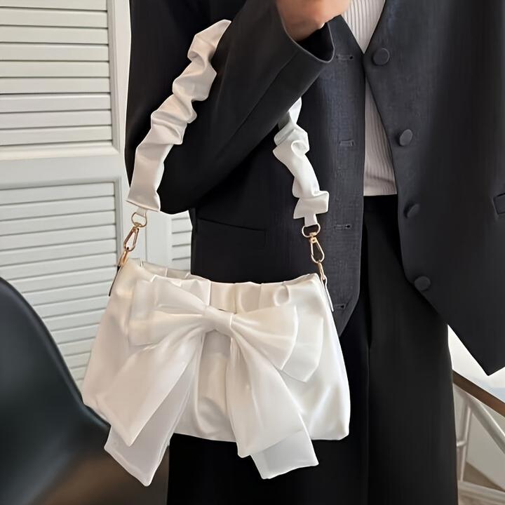 Produktbild Only-Bags.Store Chic bow shoulder bags, monochrome bags with magnetic closure and polyester lining