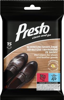 Actual product image Presto Moisturizing Wipes For Shoes And Leather Products - 15 Pieces (15 x)