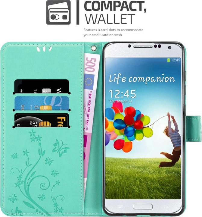 Actual product image Cadorabo Flower Book Case for Samsung Galaxy S4 (Samsung Galaxy S4)