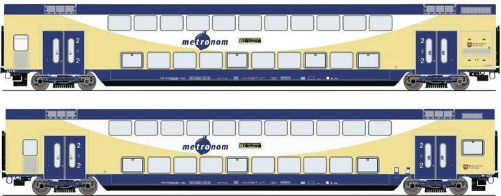 Immagine prodotto Roco H0 Ro Set di 2 carrozze a due piani, Metronom (Traccia VI)