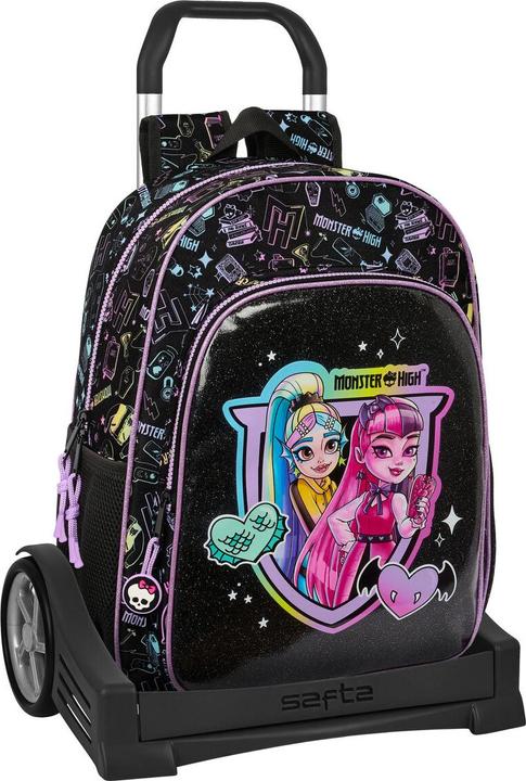 Monster High Schulrucksack mit Rädern Schwarz 33 x 42 x 14 cm