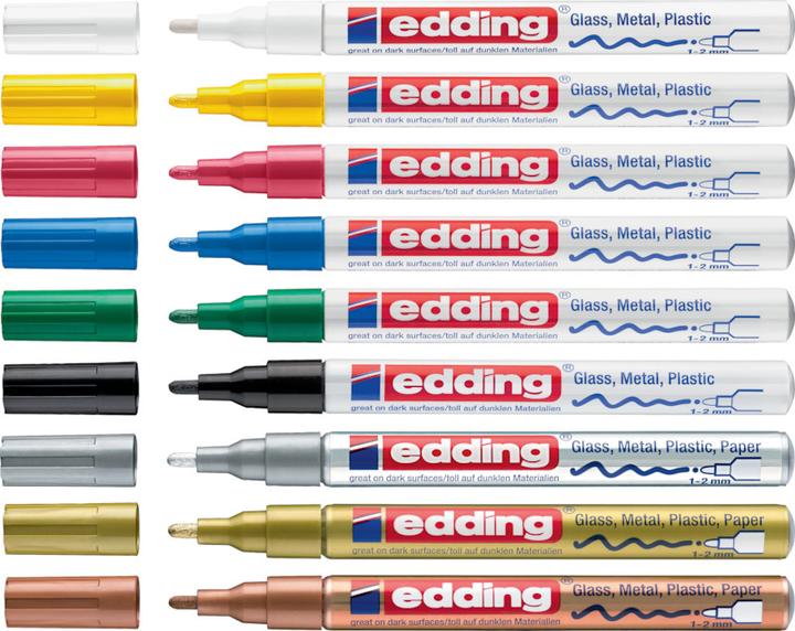 Image du produit Edding 751 Marqueur à peinture brillante (Jaune, 1 mm, 1 x)