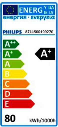 Energy Label Philips MASTERC CDM-T 70W/942 G12 1CT/12 (G12, 70 W, 6300 lm, 1 x, G)