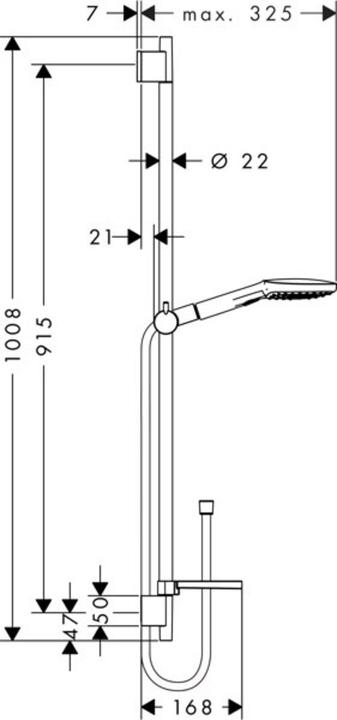 Actual product image hansgrohe Raindance Select E shower set 120 3 spray types with shower rod 90 cm and soap dish