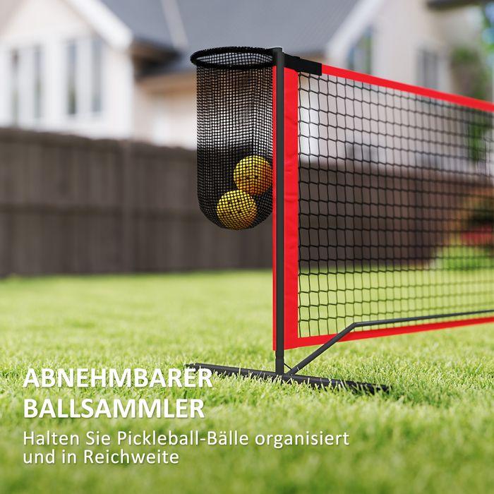 Image du produit Swisshandel24 Pickleball-Netz tragbares Set 6,7 m Pickleball-System mit Ballsammler, Bälle