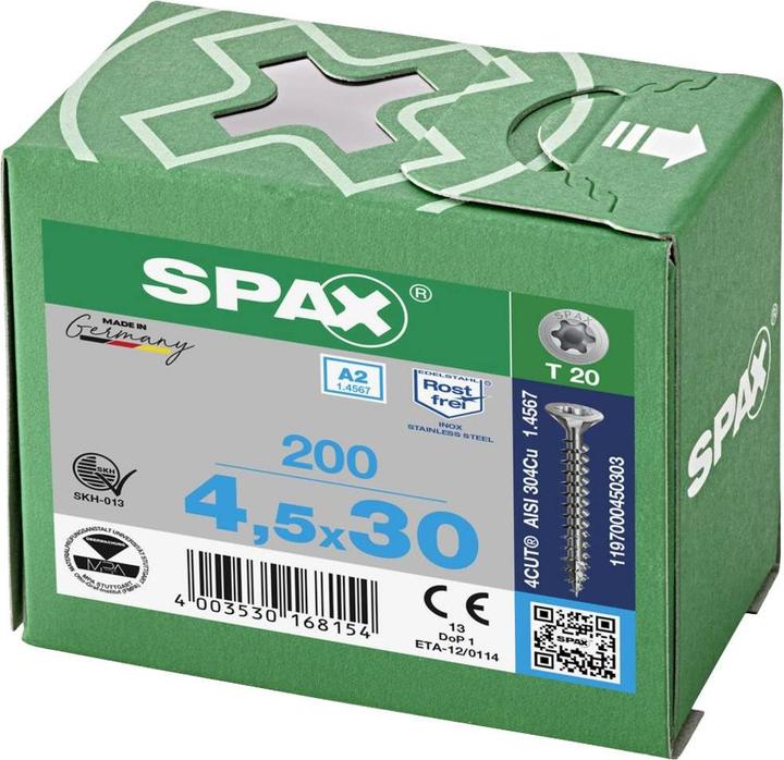 Produktbild Spax Spanplattenschrauben A2 (200 Schrauben pro Stück)