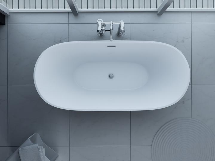 Produktbild PureHaven freistehende Luxus Acryl-Badewanne 170x80cm elegant inkl. Siphon und Überlaufschutz leicht (200 l, 170 cm, 80 cm)
