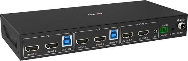 Immagine prodotto Lindy 2 Port Dual Head HDMI 4K60,USB3.0 KVM Switch