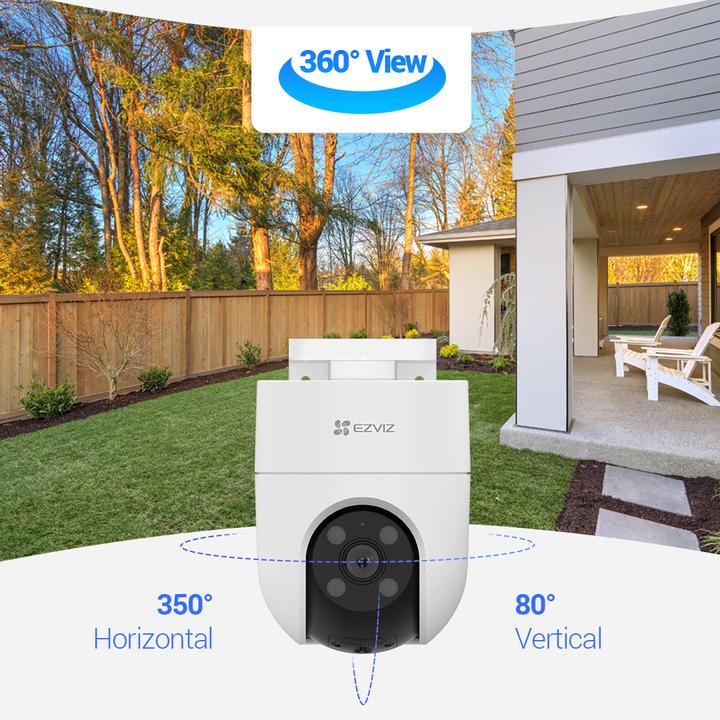 Actual product image EZVIZ Wireless Wi-Fi camera H8C, 1080p, DOME PT, F4 mm, controlled, IP65 (1920 x 1080 Pixels)