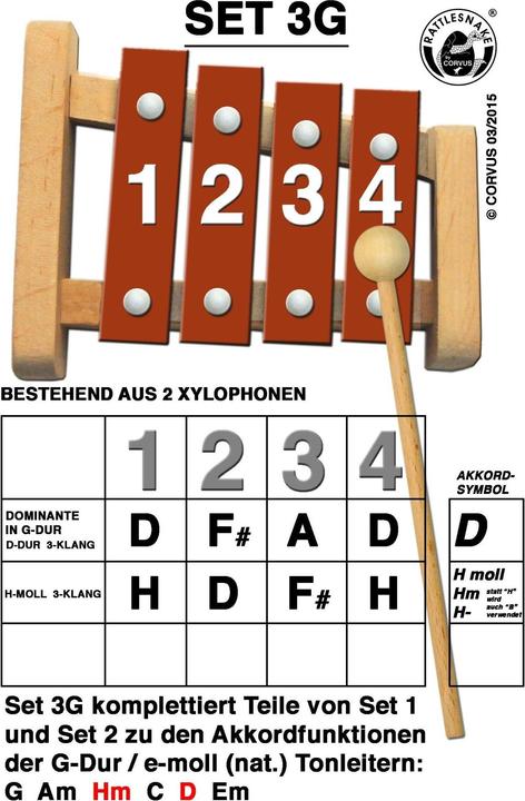 Produktbild Corvus Toys Corvus A600284 - Rattlesnake, Akkord-Glockenspiel Set 3G, Xylophon (Deutsch)