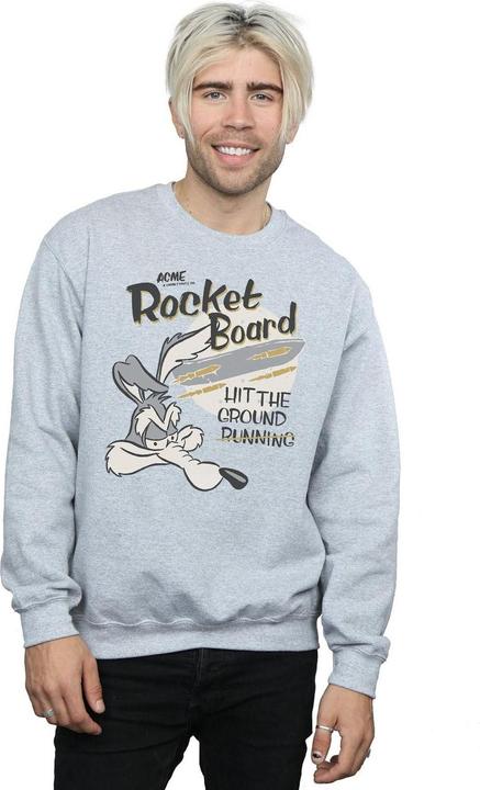 Actual product image Looney Tunes Mens Wile E Coyote Rocket Board Sweatshirt (M)