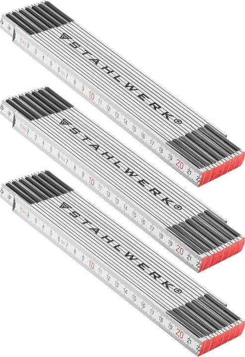 Actual product image Stahlwerk Folding rule set of 3 3 metre precision wooden folding rule, metre rule (Metric)